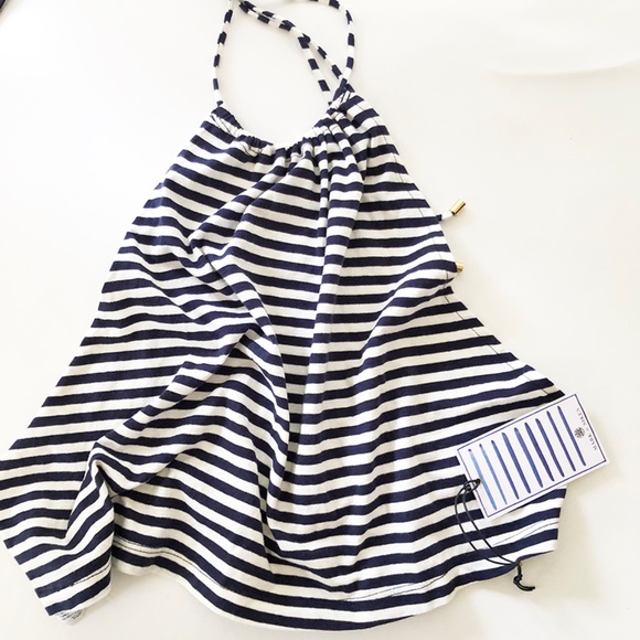 Mark D. Sikes, NWT, MDS Blue and White Halter top, One size - Picture 4 of 8